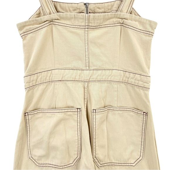 Reformation Ren Twill Jumpsuit - Cream White Denim Wide Leg Jumpsuit sz 2 - Picture 6 of 9